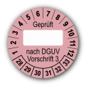 Geprüft … nach DGUV Vorschrift 3, rosa (zum Selbstbeschriften)