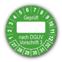 Geprüft … nach DGUV Vorschrift 3, grün (zum Selbstbeschriften)