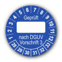 Geprüft … nach DGUV Vorschrift 3, blau (zum Selbstbeschriften)