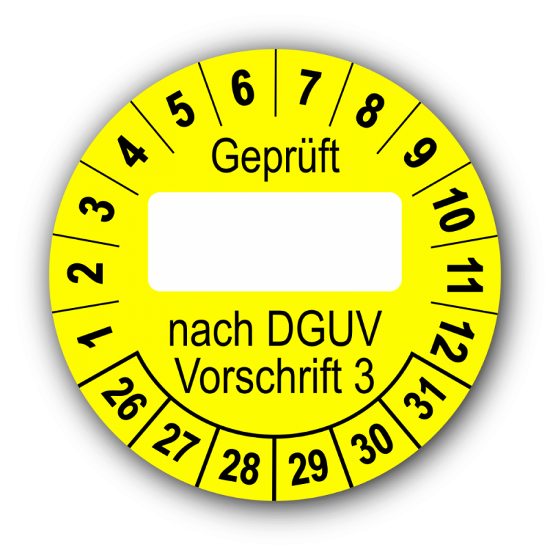 Geprüft … nach DGUV Vorschrift 3, gelb (zum Selbstbeschriften)