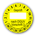 Geprüft … nach DGUV Vorschrift 3, gelb (zum Selbstbeschriften)