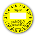 Geprüft … nach DGUV Vorschrift 3, gelb (zum Selbstbeschriften)