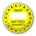 Geprüft … nach DGUV Vorschrift 3, gelb (zum Selbstbeschriften)