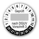 Geprüft … nach DGUV Vorschrift 3, weiß (zum Selbstbeschriften)