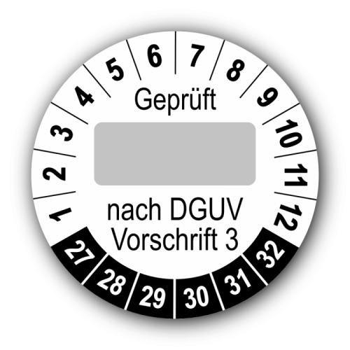 Geprüft … nach DGUV Vorschrift 3, weiß (zum Selbstbeschriften)