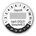 Geprüft … nach DGUV Vorschrift 3, weiß (zum Selbstbeschriften)
