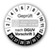 Geprüft nach DGUV Vorschrift 3, weiß, mit Wunschtext
