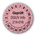 Geprüft DGUV Information 214-016, rosa