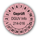 Geprüft DGUV Information 214-016, rosa