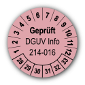Geprüft DGUV Information 214-016, rosa