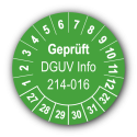 Geprüft DGUV Information 214-016, grün