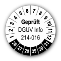 Geprüft DGUV Information 214-016, weiß