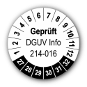 Geprüft DGUV Information 214-016, weiß