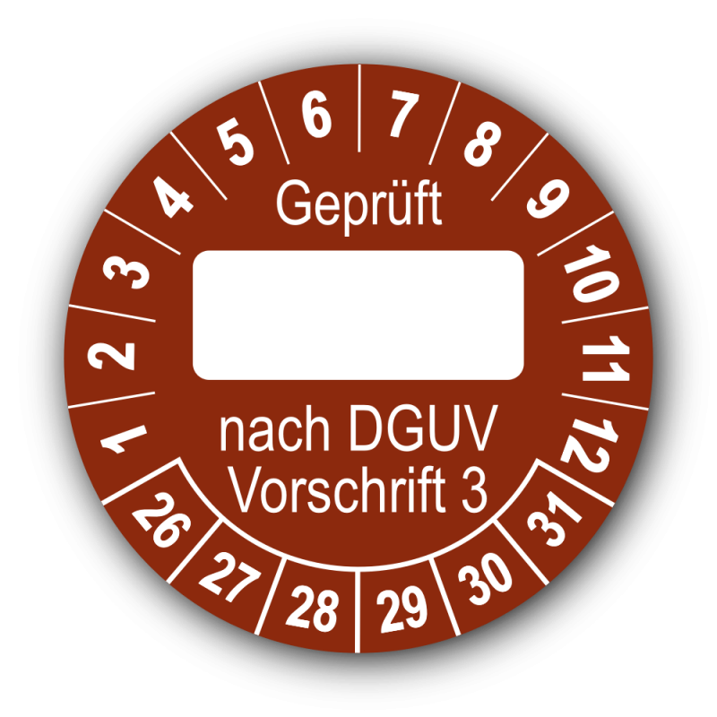Geprüft … nach DGUV Vorschrift 3, braun (zum Selbstbeschriften)