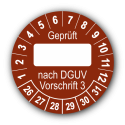 Geprüft … nach DGUV Vorschrift 3, braun (zum Selbstbeschriften)