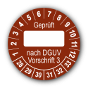 Geprüft … nach DGUV Vorschrift 3, braun (zum Selbstbeschriften)