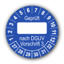 Geprüft … nach DGUV Vorschrift 3, blau (zum Selbstbeschriften)