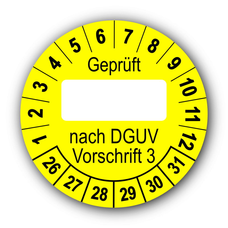 Geprüft … nach DGUV Vorschrift 3, gelb (zum Selbstbeschriften)