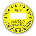Geprüft … nach DGUV Vorschrift 3, gelb (zum Selbstbeschriften)
