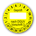 Geprüft … nach DGUV Vorschrift 3, gelb (zum Selbstbeschriften)