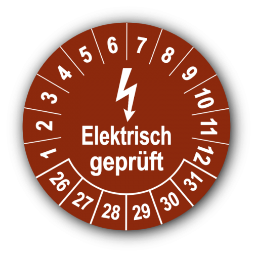 Elektrisch geprüft, braun