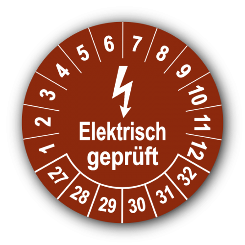 Elektrisch geprüft, braun
