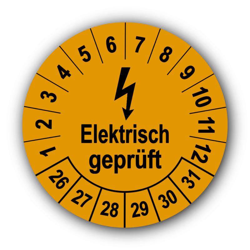 Elektrisch geprüft, orange