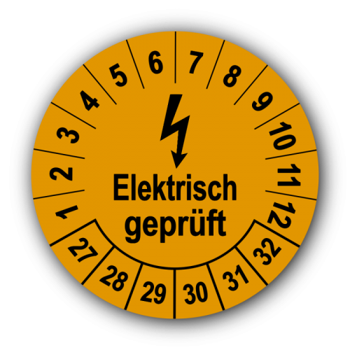 Elektrisch geprüft, orange