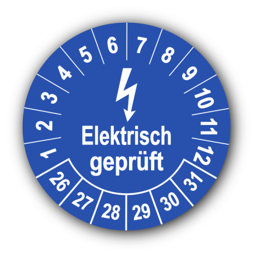 Elektrisch geprüft, blau
