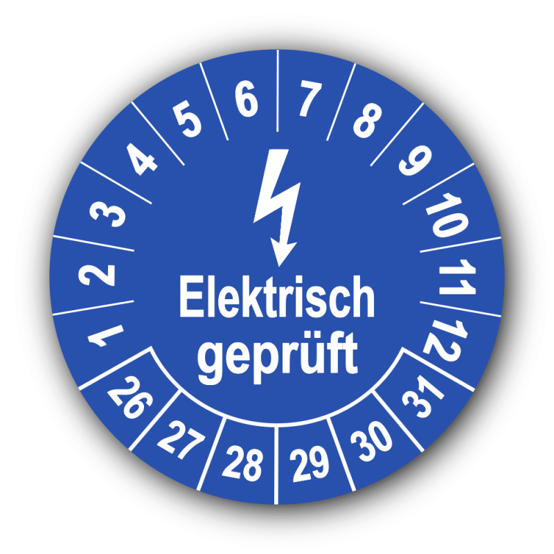 Elektrisch geprüft, blau