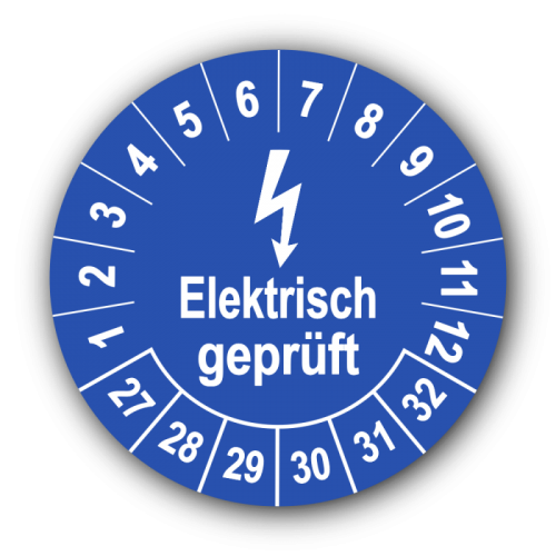 Elektrisch geprüft, blau