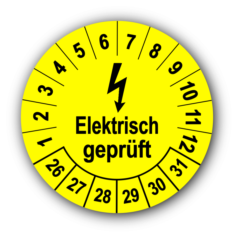 Elektrisch geprüft, gelb