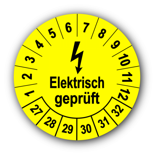 Elektrisch geprüft, gelb