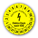 Nächster Prüftermin Elektro-Check nach VDE, gelb