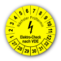 Nächster Prüftermin Elektro-Check nach VDE, gelb