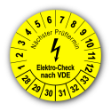 Nächster Prüftermin Elektro-Check nach VDE, gelb