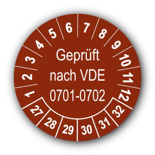 Geprüft nach VDE 0701-0702, braun