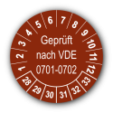 Geprüft nach VDE 0701-0702, braun