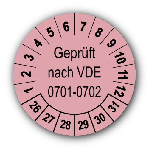 Geprüft nach VDE 0701-0702, rosa