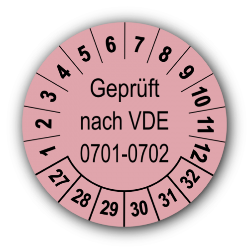 Geprüft nach VDE 0701-0702, rosa
