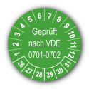 Geprüft nach VDE 0701-0702, grün