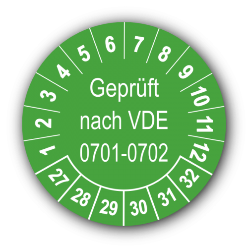 Geprüft nach VDE 0701-0702, grün