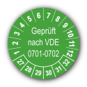 Geprüft nach VDE 0701-0702, grün