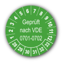 Geprüft nach VDE 0701-0702, grün