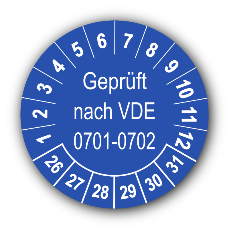 Geprüft nach VDE 0701-0702, blau