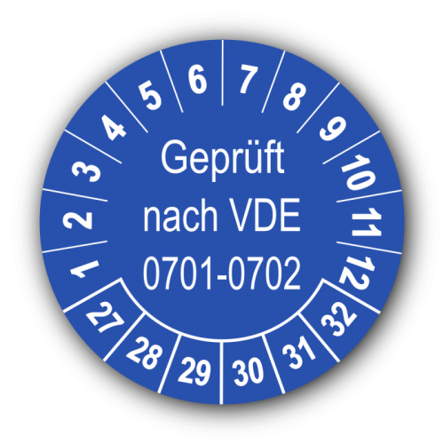 Geprüft nach VDE 0701-0702, blau