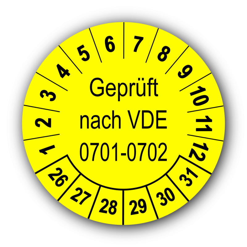 Geprüft nach VDE 0701-0702, gelb