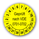 Geprüft nach VDE 0701-0702, gelb