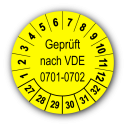 Geprüft nach VDE 0701-0702, gelb
