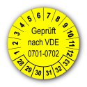 Geprüft nach VDE 0701-0702, gelb